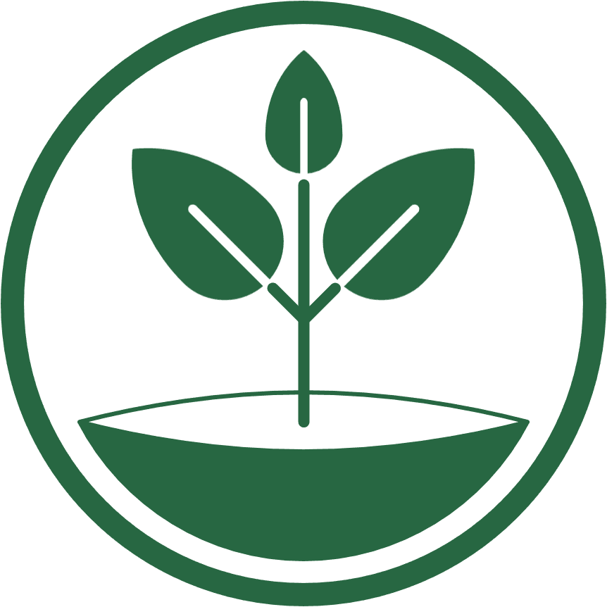 Eko lab logo, green, plant, three leaves, pot, indoor gardens